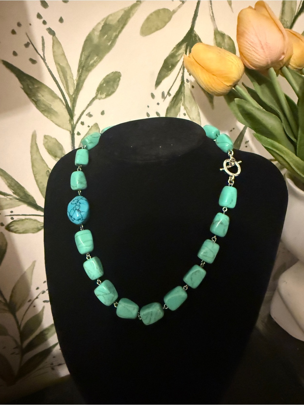 Ralph Lauren Turquoise Bead Necklace in Bright Teal